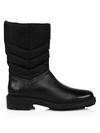 Aquatalia Lori Quilted Leather & Nylon Boots In Black