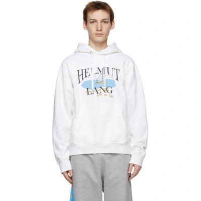 Helmut Lang X Saintwoods Ocean Logo-print Cotton Hoodie In Weiss