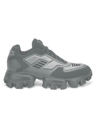 Prada Cloudbust Thunder Technical Fabric Sneakers In Silver