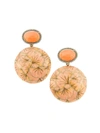 Silvia Furmanovich Women's Marquetry 18k Yellow Gold, Honey Moonstone, Light Brown Diamonds & Wood Pink Flower Drop Ear