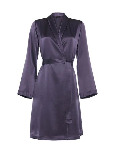 La Perla Women's Silk Robe In Dusty Violet