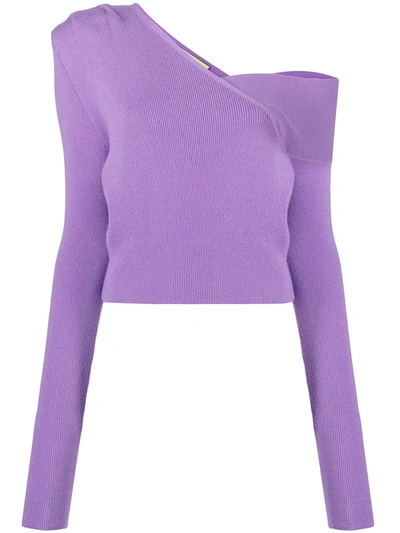 Gauge81 Lagos Cashmere Off-shoulder Knit Top In Purple