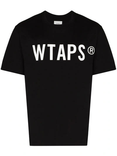 Wtaps Logo-print Cotton-jersey T-shirt In Black