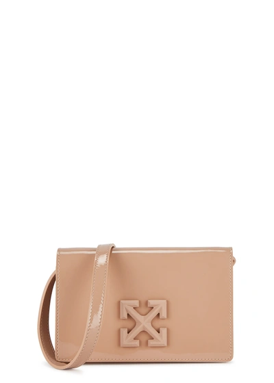 Off-white Jitney 0.5 Patent Leather Cross-body Bag In Nude