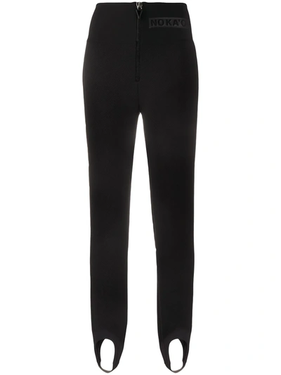 No Ka'oi Strap-detail Zip-up Leggings In Black