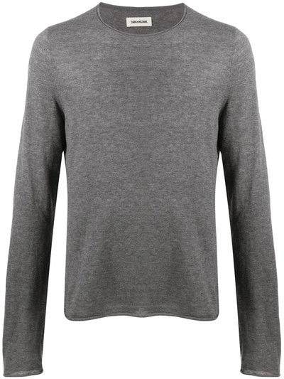 Zadig & Voltaire Liam Round Neck Knit Jumper In Grey