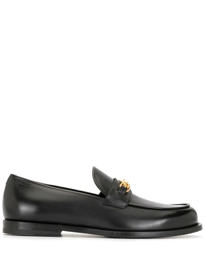 Bally Logo-plaque Leather Loafers In Black