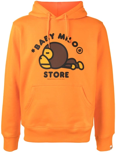 *baby Milo® Store By *a Bathing Ape® Baby Milo Sleeping Hoodie In Orange