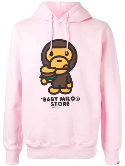 *baby Milo® Store By *a Bathing Ape® Baby Milo Burger Hoodie In Pink