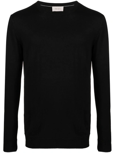 Low Brand Crewneck Silk-cashmere Jumper In Black