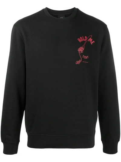 Armani Exchange Graphic-print Sweatshirt In Black