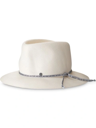 Maison Michel Andre On-the-go Straw Fedora In White
