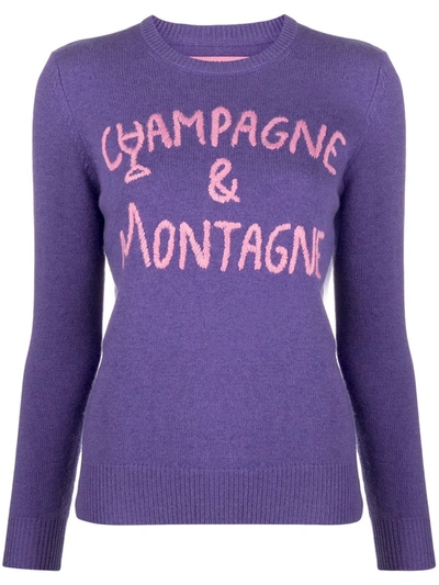 Mc2 Saint Barth Wool-cashmere Blend Intarsia Knit Jumper In Purple
