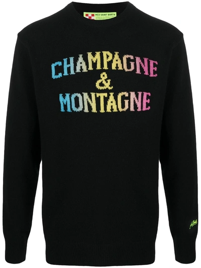 Mc2 Saint Barth Champagne & Montagne Sweatshirt In Black