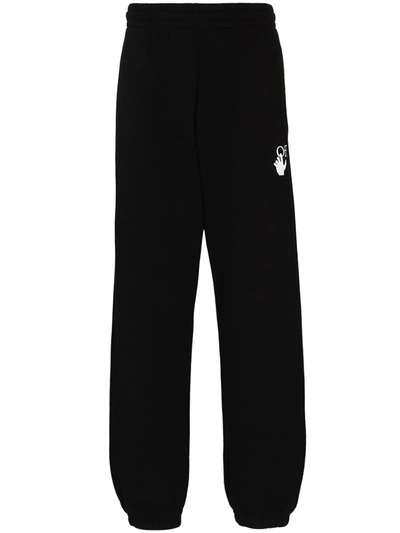 Off-white Diagonal Striped Track Trousers In Black