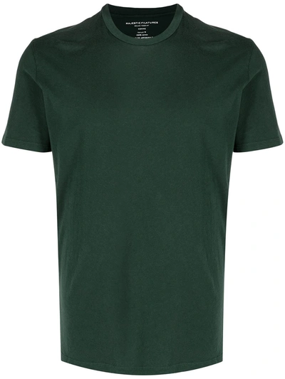 Majestic Crew-neck Cotton T-shirt In Green