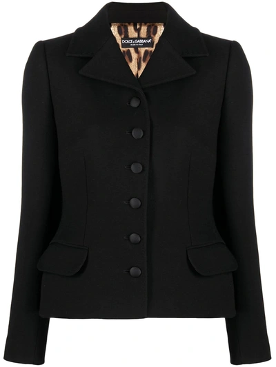 Dolce & Gabbana Fitted Peplum-hem Jacket In Black