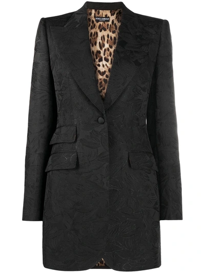 Dolce & Gabbana Oversize Jacquard Blazer In Nero