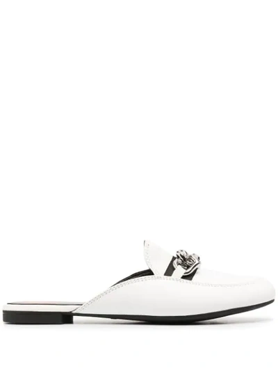 Love Moschino Slip-on Chain-link Mules In White