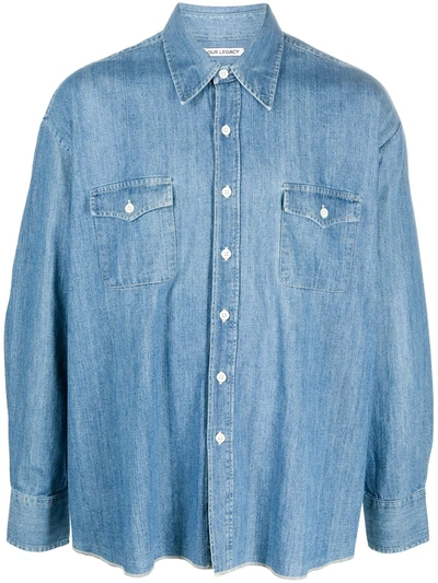 Our Legacy Straight Denim Shirt In Blue