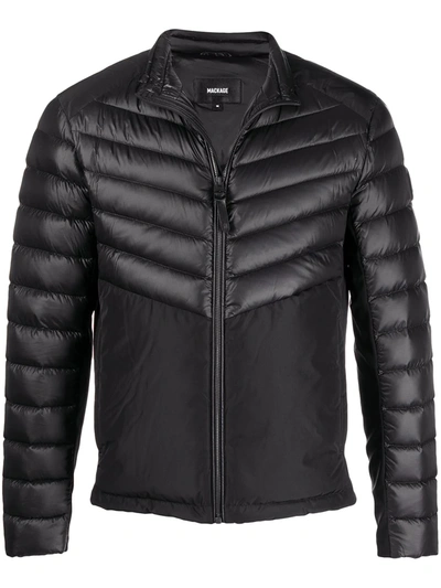 Mackage Contrast-panel Zip-through Jacket In Black