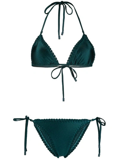 Zimmermann Poppy Crochet-edge Bikini In Green