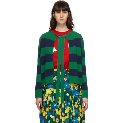 Marni Open-back Striped Wool And Cashmere-blend Sweater In Eclipse