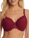 Chantelle Rive Gauche Full Coverage Unlined Bra In Red Raspberry Sedona