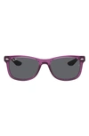 Ray Ban Junior 48mm Wayfarer Sunglasses In Transparent Violet/ Dark Grey