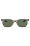 Ray Ban Junior 48mm Wayfarer Sunglasses In Transparent Grey/ Dark Green