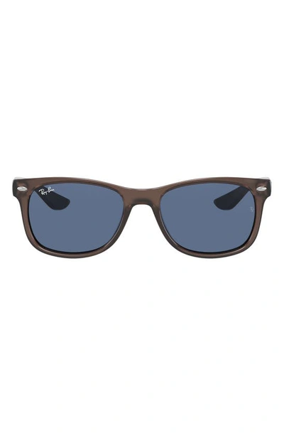 Ray Ban Junior 48mm Wayfarer Sunglasses In Transparent Brown/ Dark Blue