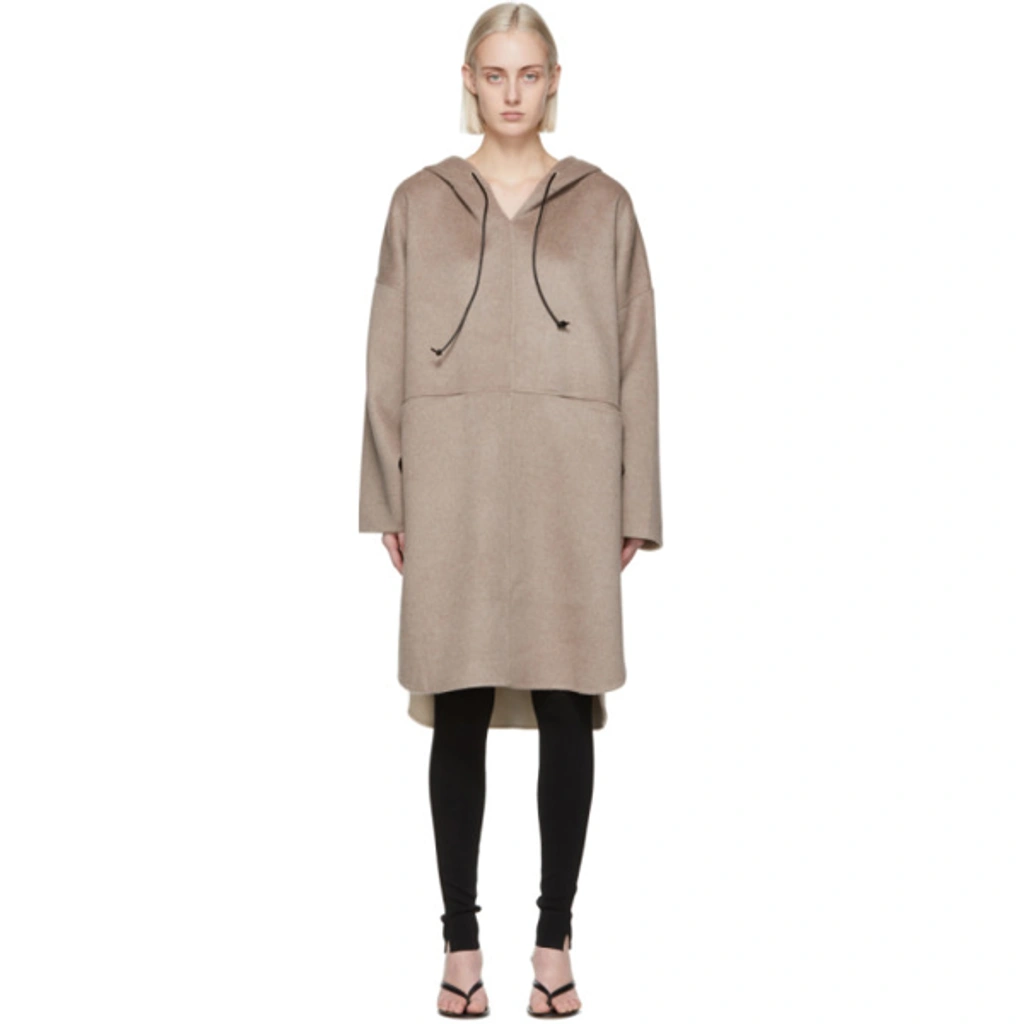 Totême Hooded Wool And Cashmere-blend Coat In Neutrals | ModeSens