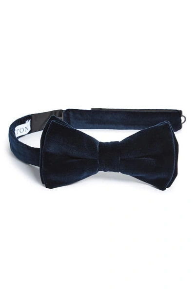 Eton Men's Velvet Pre-tied Bow Tie In Blue