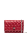 Alexander Mcqueen Mini Mock-croc Crossbody Bag With Small Skull In Raspberry