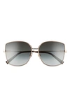 Givenchy 61mm Butterfly Sunglasses With Chain In Gold Copp/ Dark Grey Grad