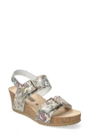 Mephisto Lissandra Platform Wedge Sandal In Multicoloured Pompei Leather