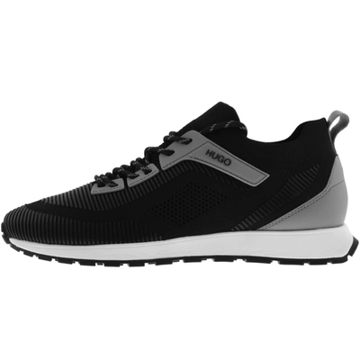 Hugo Boss - Lace Up Sock Trainers With Eva Rubber Sole - Black