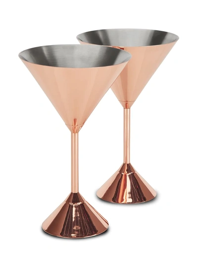 Tom Dixon Copper-plated Plum Martini Glass Set In Metallic