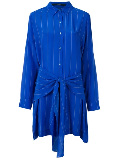 Eva Silk Shirt Dress In Blue