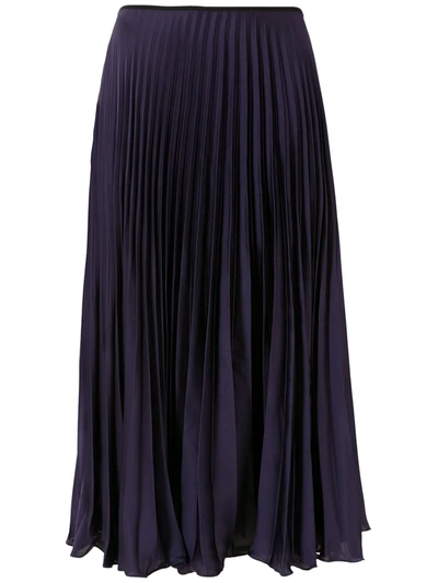 Eva Pleated Midi Skirt In Black