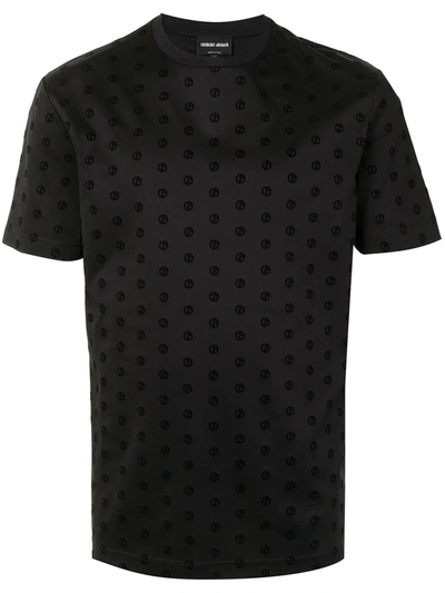 Giorgio Armani Logo Print T-shirt In Black
