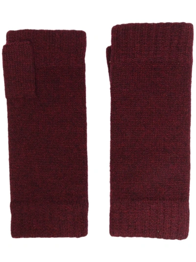 N•peal Fingerless Cashmere Gloves In Red