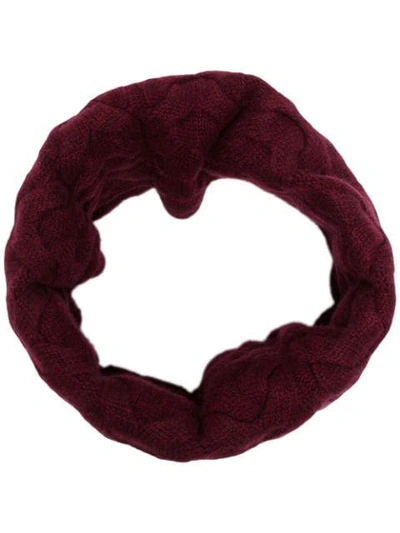 N•peal Cable-knit Cashmere Snood In Red