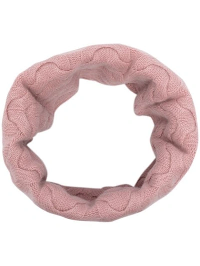 N•peal Cable Knit Cashmere Snood In Pink