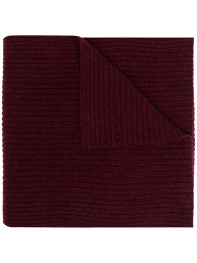N•peal Ribbed Cashmere Scarf In Red