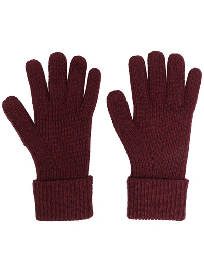 N•peal Ribbed-knit Cashmere Gloves In Red