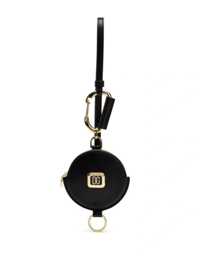 Dolce & Gabbana Hanging Logo Plaque Purse In Black
