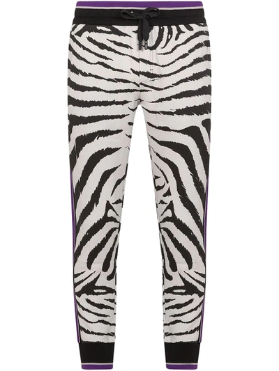 Dolce & Gabbana Zebra-print Track Pants In White