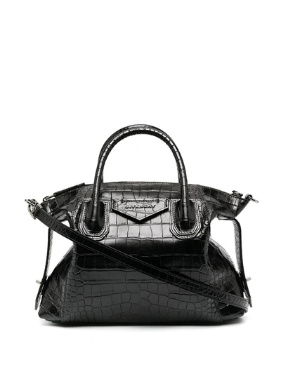 Givenchy Crocodile-effect Tote Bag In Black