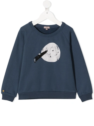 Emile Et Ida Kids' Night Blue Moon Sweatshirt
